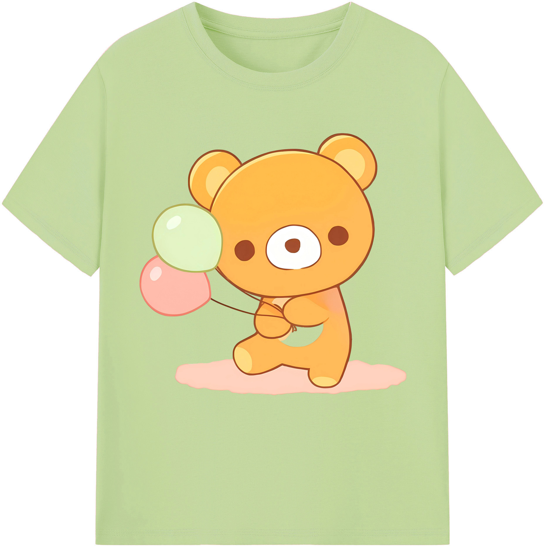 （画像用） リラックマ リラックマ キイロイトリ Rilakkuma Korilakkuma Kiiroitori 綿100％半袖Tシャツ（フロントプリント）